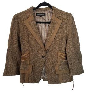 Nanette Lepore Brown Tweed Blazer